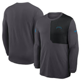 Los Angeles Chargers Sideline Coach UV Dri-FIT Long Sleeve Shirt Gray - Nike
