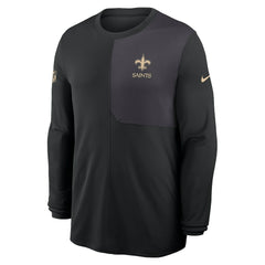 New Orleans Saints Sideline Coach UV Dri-FIT Long Sleeve Shirt Black - Nike