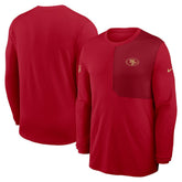 San Francisco 49ers Sideline Coach UV Dri-FIT Long Sleeve Shirt Scarlet - Nike