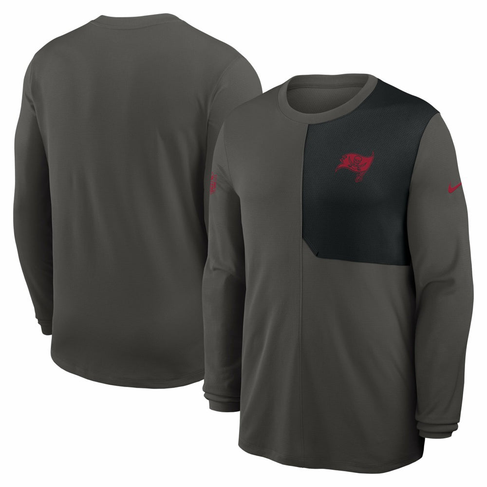 Tampa Bay Buccaneers Sideline Coach UV Dri-FIT Long Sleeve Shirt Pewter - Nike