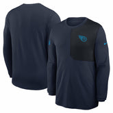 Tennessee Titans Sideline Coach UV Dri-FIT Long Sleeve Shirt Navy - Nike