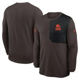 Cleveland Browns Sideline Coach UV Dri-FIT Long Sleeve Shirt Brown - Nike