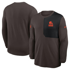 Cleveland Browns Sideline Coach UV Dri-FIT Long Sleeve Shirt Brown - Nike