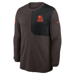 Cleveland Browns Sideline Coach UV Dri-FIT Long Sleeve Shirt Brown - Nike