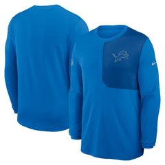 Detroit Lions Sideline Coach UV Dri-FIT Long Sleeve Shirt Blue - Nike
