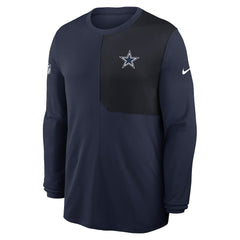 Dallas Cowboys Sideline Coach UV Dri-FIT Long Sleeve Shirt Navy - Nike