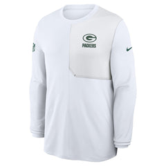 Green Bay Packers Sideline Coach UV Dri-FIT Long Sleeve Shirt White - Nike