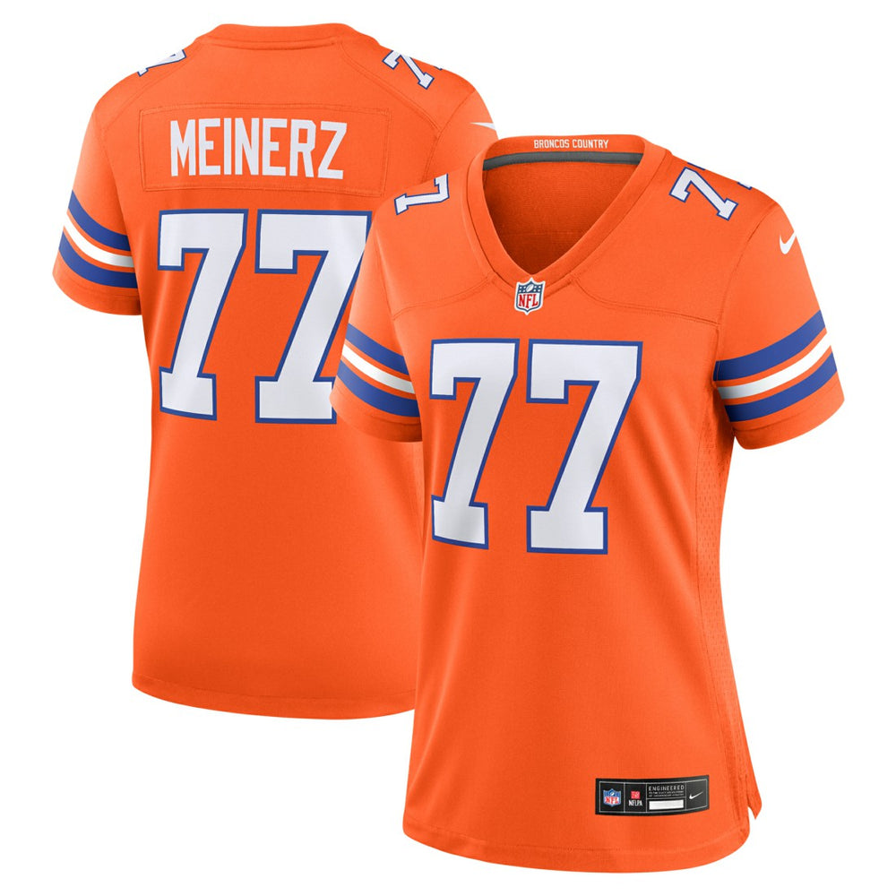 Quinn Meinerz Denver Broncos Women's Mile High Collection 1977 Throwback Player Game Jersey Orange - Nike