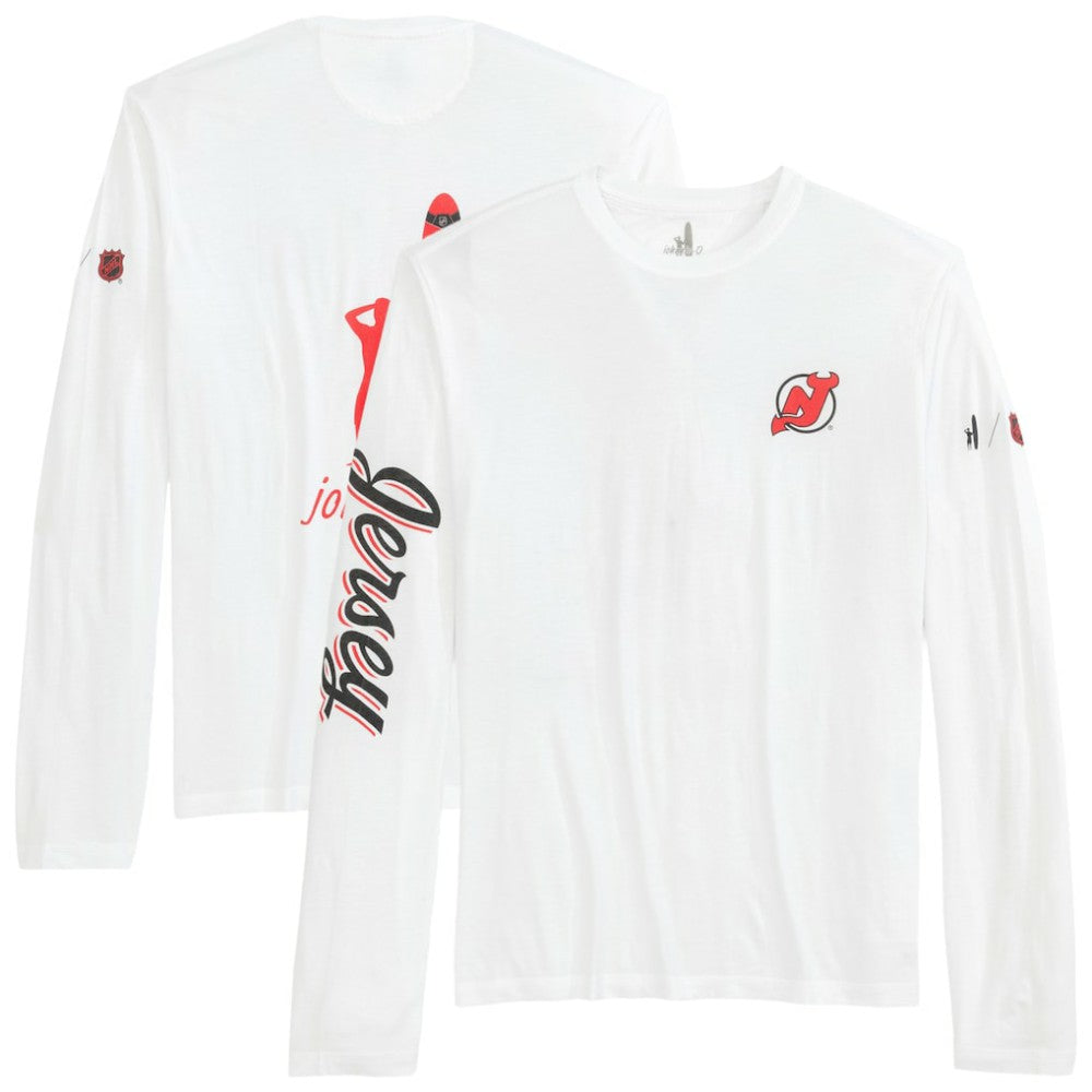 New Jersey Devils - johnnie-O Adam Long Sleeve T-Shirt White