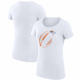 Denver Broncos G-III 4Her by Carl Banks Women's Super-Slim Fit Lightweight Subtle Football T-Shirt White - NFL