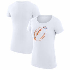 Denver Broncos G-III 4Her by Carl Banks Women's Super-Slim Fit Lightweight Subtle Football T-Shirt White - NFL