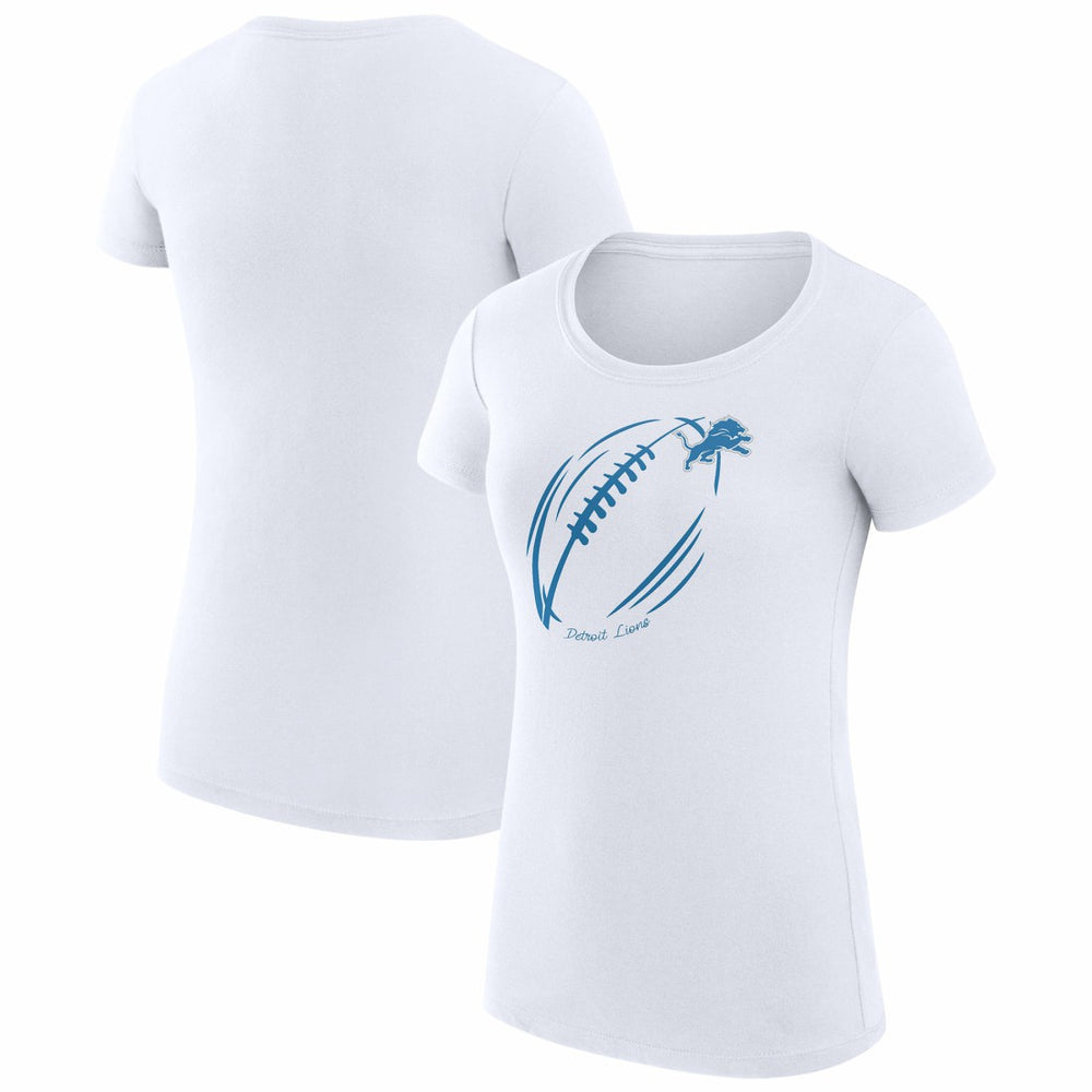 Detroit Lions G-III 4Her by Carl Banks Women's Super-Slim Fit Lightweight Subtle Football T-Shirt White - NFL