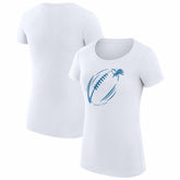 Detroit Lions G-III 4Her by Carl Banks Women's Super-Slim Fit Lightweight Subtle Football T-Shirt White - NFL