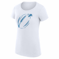 Detroit Lions G-III 4Her by Carl Banks Women's Super-Slim Fit Lightweight Subtle Football T-Shirt White - NFL