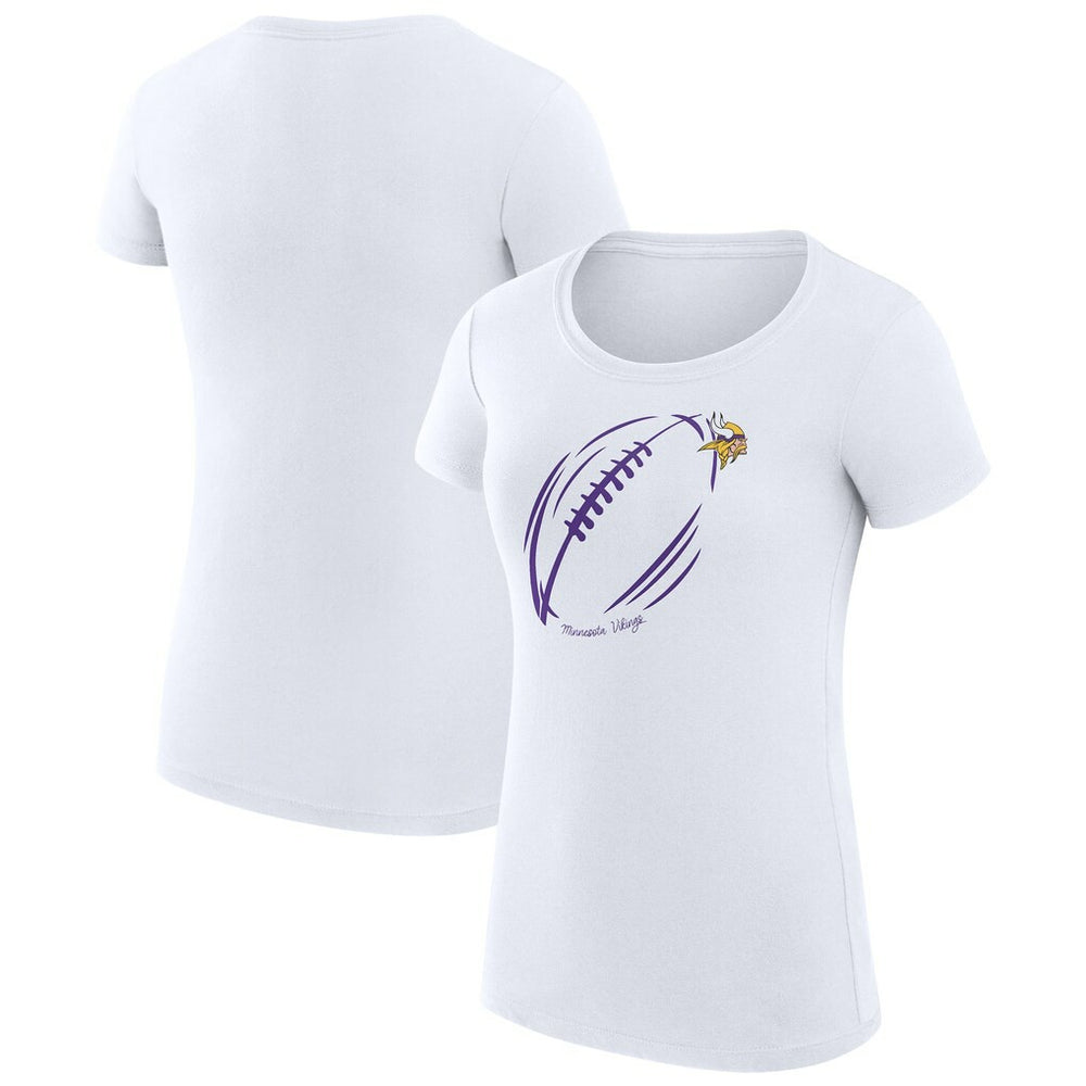Minnesota Vikings G-III 4Her by Carl Banks Women's Super-Slim Fit Lightweight Subtle Football T-Shirt White - NFL