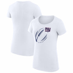 New York Giants G-III 4Her by Carl Banks Women's Super-Slim Fit Lightweight Subtle Football T-Shirt White - NFL