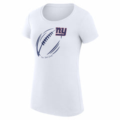 New York Giants G-III 4Her by Carl Banks Women's Super-Slim Fit Lightweight Subtle Football T-Shirt White - NFL
