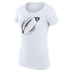 Las Vegas Raiders G-III 4Her by Carl Banks Women's Super-Slim Fit Lightweight Subtle Football T-Shirt White - NFL