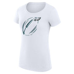 Philadelphia Eagles G-III 4Her by Carl Banks Women's Super-Slim Fit Lightweight Subtle Football T-Shirt White - NFL
