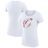 Kansas City Chiefs G-III 4Her by Carl Banks Women's Super-Slim Fit Lightweight Subtle Football T-Shirt White - NFL