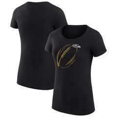Baltimore Ravens G-III 4Her by Carl Banks Women's Super-Slim Fit Lightweight Subtle Football T-Shirt Black - NFL