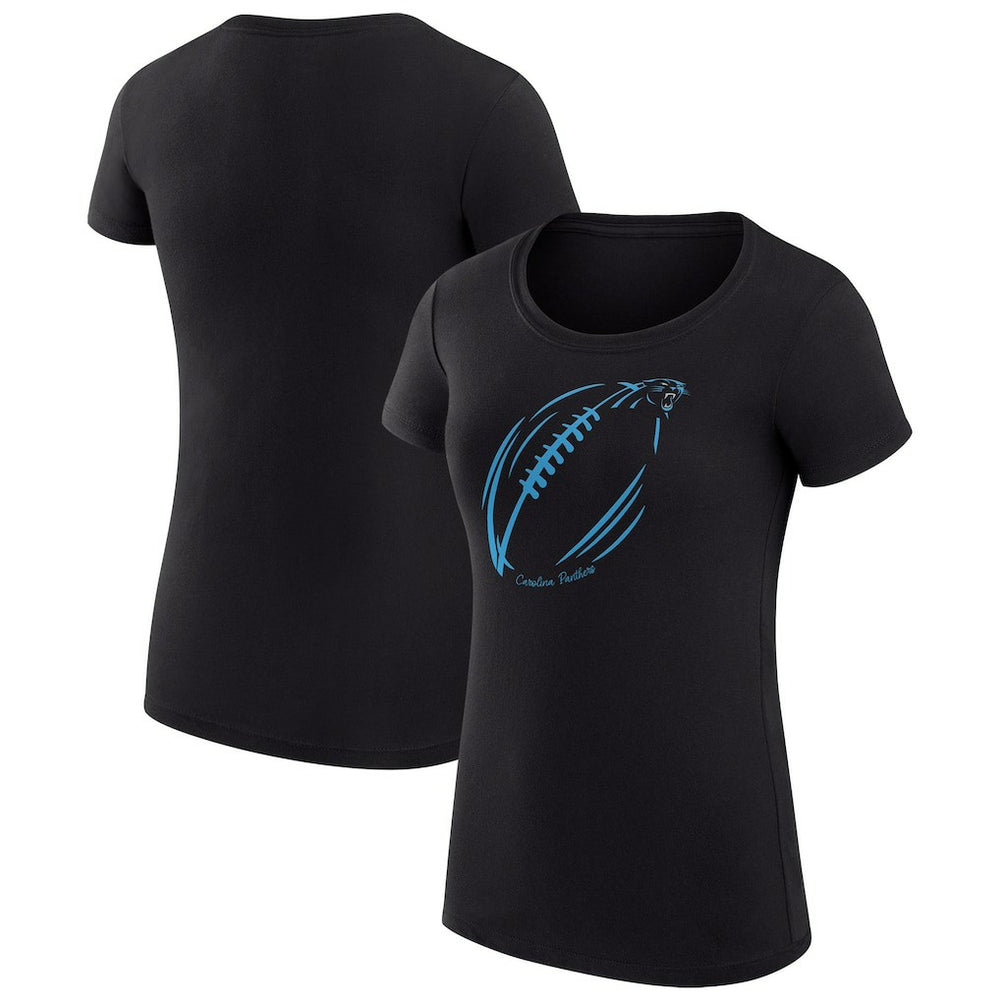 Carolina Panthers G-III 4Her by Carl Banks Women's Super-Slim Fit Lightweight Subtle Football T-Shirt Black - NFL