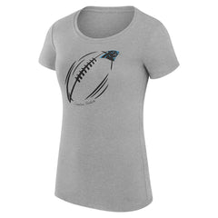 Carolina Panthers G-III 4Her by Carl Banks Women's Super-Slim Fit Lightweight Subtle Football T-Shirt Heather Gray - NFL