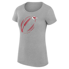 Kansas City Chiefs G-III 4Her by Carl Banks Women's Super-Slim Fit Lightweight Subtle Football T-Shirt Heather Gray - NFL