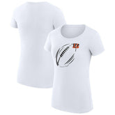 Cincinnati Bengals G-III 4Her by Carl Banks Women's Super-Slim Fit Lightweight Subtle Football T-Shirt White - NFL