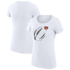 Cincinnati Bengals G-III 4Her by Carl Banks Women's Super-Slim Fit Lightweight Subtle Football T-Shirt White - NFL