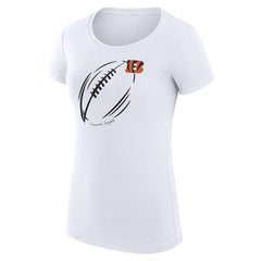 Cincinnati Bengals G-III 4Her by Carl Banks Women's Super-Slim Fit Lightweight Subtle Football T-Shirt White - NFL