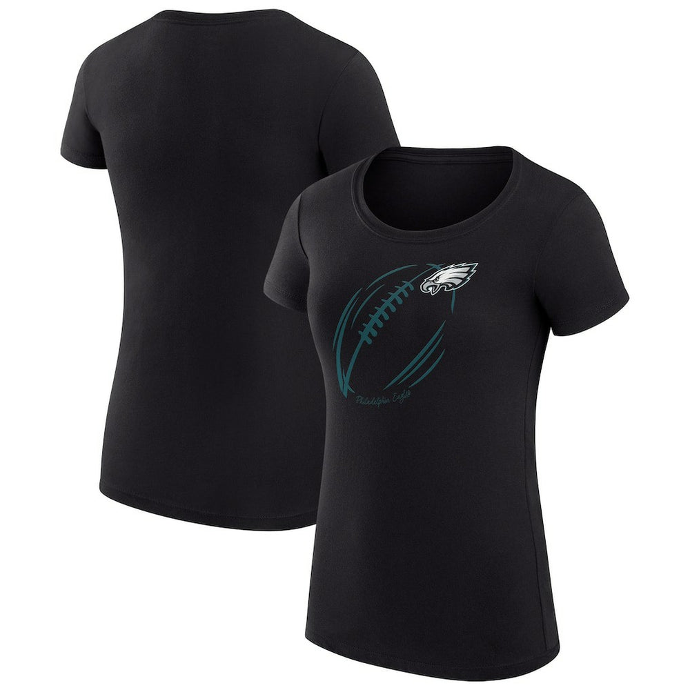 Philadelphia Eagles G-III 4Her by Carl Banks Women's Super-Slim Fit Lightweight Subtle Football T-Shirt Black - NFL