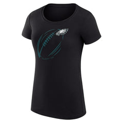 Philadelphia Eagles G-III 4Her by Carl Banks Women's Super-Slim Fit Lightweight Subtle Football T-Shirt Black - NFL