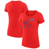 Buffalo Bills G-III 4Her by Carl Banks Women's Super-Slim Fit Lightweight Subtle Football T-Shirt Red - NFL