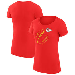 Kansas City Chiefs G-III 4Her by Carl Banks Women's Super-Slim Fit Lightweight Subtle Football T-Shirt Red - NFL