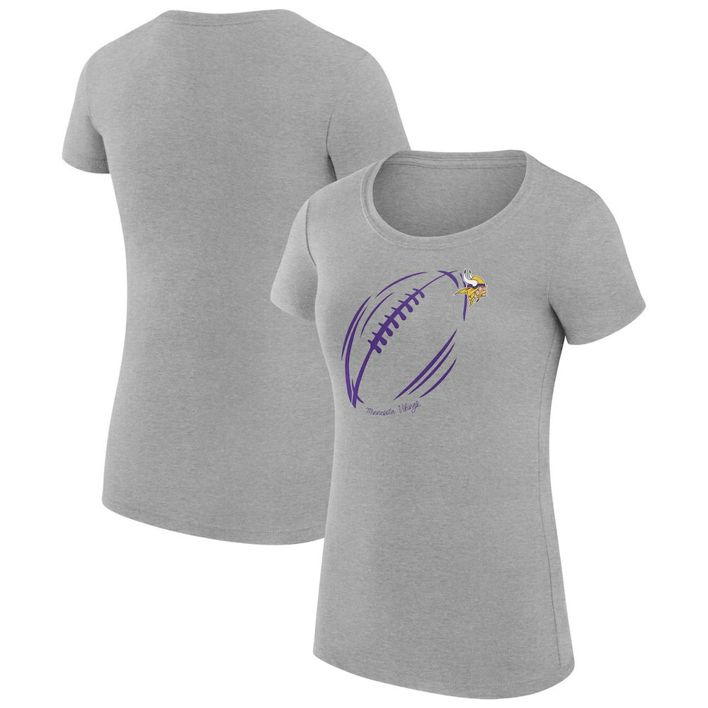 Minnesota Vikings G-III 4Her by Carl Banks Women's Super-Slim Fit Lightweight Subtle Football T-Shirt Heather Gray - NFL