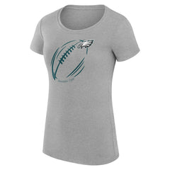 Philadelphia Eagles G-III 4Her by Carl Banks Women's Super-Slim Fit Lightweight Subtle Football T-Shirt Heather Gray - NFL
