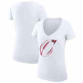 Tampa Bay Buccaneers G-III 4Her by Carl Banks Women's Super-Slim Fit Lightweight Subtle Football V-Neck T-Shirt White - NFL
