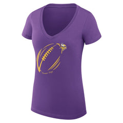 Minnesota Vikings G-III 4Her by Carl Banks Women's Super-Slim Fit Lightweight Subtle Football V-Neck T-Shirt Purple - NFL
