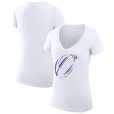 Minnesota Vikings G-III 4Her by Carl Banks Women's Super-Slim Fit Lightweight Subtle Football V-Neck T-Shirt White - NFL