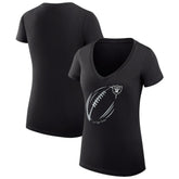 Las Vegas Raiders G-III 4Her by Carl Banks Women's Super-Slim Fit Lightweight Subtle Football V-Neck T-Shirt Black - NFL