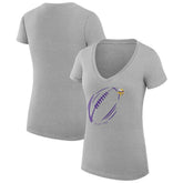 Minnesota Vikings G-III 4Her by Carl Banks Women's Super-Slim Fit Lightweight Subtle Football V-Neck T-Shirt Heather Gray - NFL