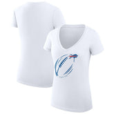 Buffalo Bills G-III 4Her by Carl Banks Women's Super-Slim Fit Lightweight Subtle Football V-Neck T-Shirt White - NFL