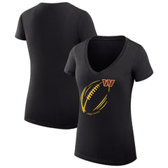 Washington Commanders G-III 4Her by Carl Banks Women's Super-Slim Fit Lightweight Subtle Football V-Neck T-Shirt Black - NFL
