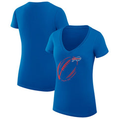 Buffalo Bills G-III 4Her by Carl Banks Women's Super-Slim Fit Lightweight Subtle Football V-Neck T-Shirt Royal - NFL