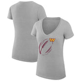 Washington Commanders G-III 4Her by Carl Banks Women's Super-Slim Fit Lightweight Subtle Football V-Neck T-Shirt Heather Gray - NFL