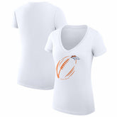Denver Broncos G-III 4Her by Carl Banks Women's Super-Slim Fit Lightweight Subtle Football V-Neck T-Shirt White - NFL