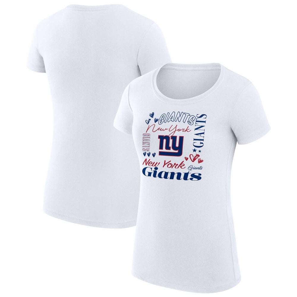 New York Giants G-III 4Her by Carl Banks Women's Super-Slim Fit Lightweight Collage Team T-Shirt White - NFL