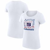 New York Giants G-III 4Her by Carl Banks Women's Super-Slim Fit Lightweight Collage Team T-Shirt White - NFL
