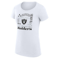 Las Vegas Raiders G-III 4Her by Carl Banks Women's Super-Slim Fit Lightweight Collage Team T-Shirt White - NFL